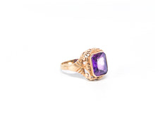Lade das Bild in den Galerie-Viewer, Edler Gold Ring I Roségold I Antik - Vintage Schmuck I Art déco Jugendstil I 14 Karat 585K I Amethyst Lila