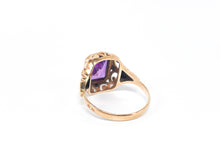 Lade das Bild in den Galerie-Viewer, Edler Gold Ring I Roségold I Antik - Vintage Schmuck I Art déco Jugendstil I 14 Karat 585K I Amethyst Lila