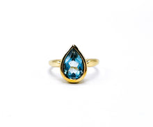 Lade das Bild in den Galerie-Viewer, Vintage Schmuck I Gold Ring I 14 Karat 585K I *Aquamarin Blautopas*