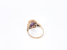 Lade das Bild in den Galerie-Viewer, Edler Gold Ring I Roségold I Antik - Vintage Schmuck I Art déco Jugendstil I 14 Karat 585K I Amethyst Lila