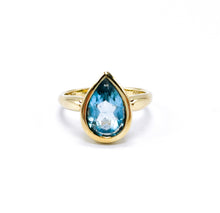 Lade das Bild in den Galerie-Viewer, Vintage Schmuck I Gold Ring I 14 Karat 585K I *Aquamarin Blautopas*