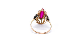 Lade das Bild in den Galerie-Viewer, Antik - Vintage Schmuck I Roségold Rotgold Weißgold Gold I RING I UDSSR Russia Russland I RUBIN rot/lila/rosa I*583* 585K 14 Karat