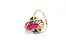 Lade das Bild in den Galerie-Viewer, Antik - Vintage Schmuck I Roségold Rotgold Weißgold Gold I RING I UDSSR Russia Russland I RUBIN rot/lila/rosa I*583* 585K 14 Karat