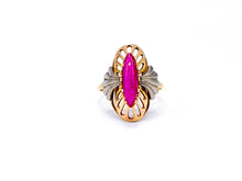 Lade das Bild in den Galerie-Viewer, Antik - Vintage Schmuck I Roségold Rotgold Weißgold Gold I RING I UDSSR Russia Russland I RUBIN rot/lila/rosa I*583* 585K 14 Karat