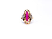 Lade das Bild in den Galerie-Viewer, Antik - Vintage Schmuck I Roségold Rotgold Weißgold Gold I RING I UDSSR Russia Russland I RUBIN rot/lila/rosa I*583* 585K 14 Karat
