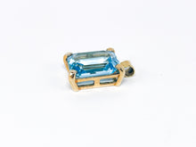 Lade das Bild in den Galerie-Viewer, Vintage - Antik Goldschmuck I Art déco I Jugendstil I Anhänger Schmuck 14 Karat 585K Gold (Aquamarin Topas blau)