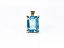 Lade das Bild in den Galerie-Viewer, Vintage - Antik Goldschmuck I Art déco I Jugendstil I Anhänger Schmuck 14 Karat 585K Gold (Aquamarin Topas blau)