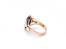 Lade das Bild in den Galerie-Viewer, Vintage I Classic I Roségold Rotgold Gold Ring I Schmuck Goldschmuck I Stein Schwarz Rot I 14 Karat 585K