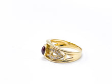 Lade das Bild in den Galerie-Viewer, Vintage Antik Stil I Ring I Gold Schmuck I 0,21 ct Diamanten + RUBIN Rot I 18 Karat 750K