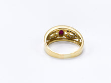 Lade das Bild in den Galerie-Viewer, Vintage Antik Stil I Ring I Gold Schmuck I 0,21 ct Diamanten + RUBIN Rot I 18 Karat 750K