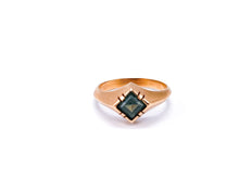 Lade das Bild in den Galerie-Viewer, Vintage - Antik Ring I Rosegold Gold Schmuck I 14 Karat 585K I Smaragd grüner Stein