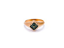 Lade das Bild in den Galerie-Viewer, Vintage - Antik Ring I Rosegold Gold Schmuck I 14 Karat 585K I Smaragd grüner Stein