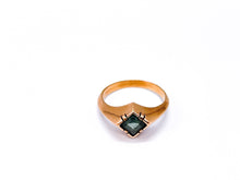 Lade das Bild in den Galerie-Viewer, Vintage - Antik Ring I Rosegold Gold Schmuck I 14 Karat 585K I Smaragd grüner Stein