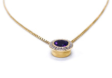 Lade das Bild in den Galerie-Viewer, Vintage Antik Schmuck I Kette + Anhänger I Gold I 0,12ct Diamanten *lila Amethyst* I 14 Karat 585K