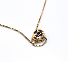 Lade das Bild in den Galerie-Viewer, Vintage Antik Schmuck I Kette + Anhänger I Gold I 0,12ct Diamanten *lila Amethyst* I 14 Karat 585K