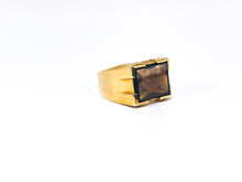 Lade das Bild in den Galerie-Viewer, Herrenring I 14 Karat 585K I Gold Ring Herren Schmuck I Rauchquarz I Vintage