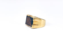 Lade das Bild in den Galerie-Viewer, Herrenring I 14 Karat 585K I Gold Ring Herren Schmuck I Rauchquarz I Vintage