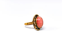 Lade das Bild in den Galerie-Viewer, Rodoliet - Rhodochrosit - Cabochons I Oval Ring I Gold I 14 Karat 585K I Antik Vintage Schmuck