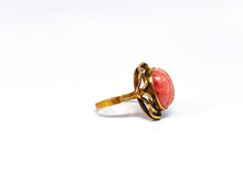 Lade das Bild in den Galerie-Viewer, Rodoliet - Rhodochrosit - Cabochons I Oval Ring I Gold I 14 Karat 585K I Antik Vintage Schmuck