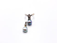 Lade das Bild in den Galerie-Viewer, Vintage I Perlenschmuck Ring + Anhänger Gold 750K 18 Karat Weißgold I 0,34ct