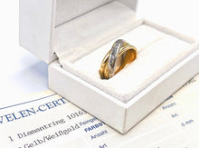 Lade das Bild in den Galerie-Viewer, VINTAGE - Diamantring BICOLOR Gold Weißgold Ring Diamant 0,37 ct 585K 14 Karat + Zertifikat