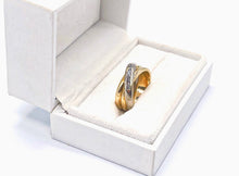 Lade das Bild in den Galerie-Viewer, VINTAGE - Diamantring BICOLOR Gold Weißgold Ring Diamant 0,37 ct 585K 14 Karat + Zertifikat