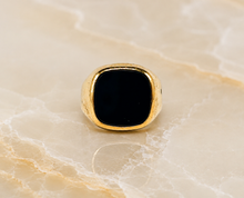 Lade das Bild in den Galerie-Viewer, Vintage Retro I *USED LOOK* I Onyx Siegelring I Herren Ring I Gold I 8 Karat 333K
