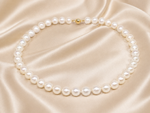 Lade das Bild in den Galerie-Viewer, Unisex Perlenkette I Perlen Kette I Halskette I Gold Schmuck I Ø 8,7mm 14 Karat 585K
