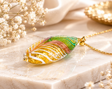 Lade das Bild in den Galerie-Viewer, Vintage Schmuck I Murano Tropfen I vergoldet I Anhänger + Kette I 925er Silber
