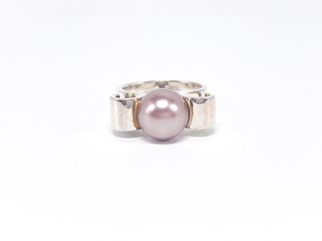 Rosa Perle Silber Ring | Silberschmuck Schmuck | Gr. 62 | 925er