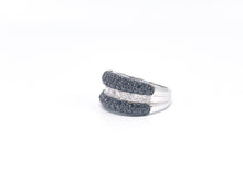 Lade das Bild in den Galerie-Viewer, Silber | Silberschmuck | Damen Schmuck | CZ schwarz weiß Ring | Gr. 62/63 | 925er
