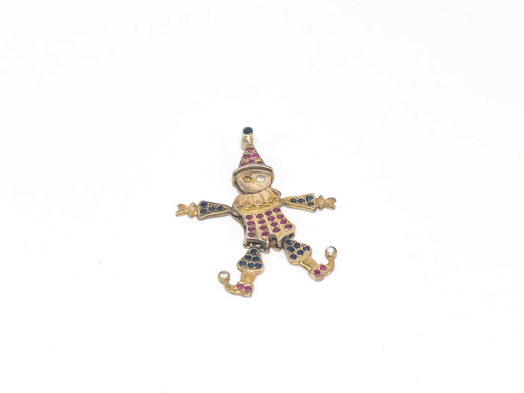 Hampelmann Clown | Silber vergoldet | Silberschmuck Schmuck | Anhänger | 925er