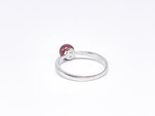 Lade das Bild in den Galerie-Viewer, Silber Perlen Ring (Rubin-farbig) | Silberschmuck | Schmuck | Gr. 63 Ø 7,3mm | 925er
