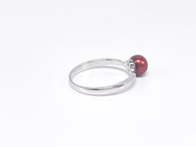 Lade das Bild in den Galerie-Viewer, Silber Perlen Ring (Rubin-farbig) | Silberschmuck | Schmuck | Gr. 63 Ø 7,3mm | 925er
