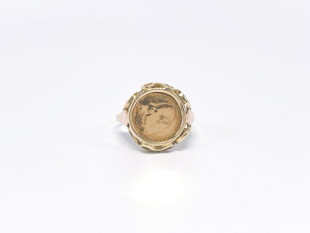 Vintage - Antik Schmuck | Siegelring Gold Ring Münzring Münze | JFK In Memoriam John F. Kennedy | 14 Karat 585K