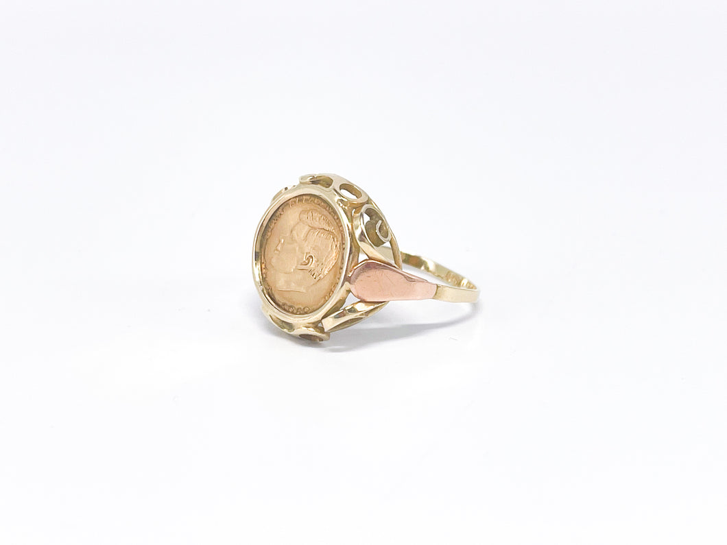Vintage - Antik Schmuck | Siegelring Gold Ring Münzring Münze | JFK In Memoriam John F. Kennedy | 14 Karat 585K