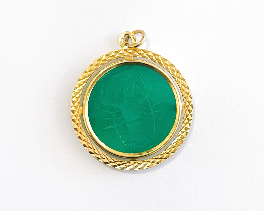 Krebs Sternzeichen | Gold Anhänger | Münzform | 18 Karat 750K