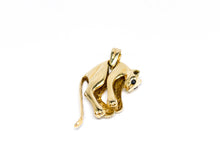 Lade das Bild in den Galerie-Viewer, Panther I Damen &amp; Herren Gold Anhänger I *Saphir blaue schwarze Augen* I 14 Karat 585K
