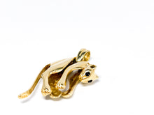 Lade das Bild in den Galerie-Viewer, Panther I Damen &amp; Herren Gold Anhänger I *Saphir blaue schwarze Augen* I 14 Karat 585K
