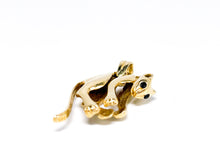 Lade das Bild in den Galerie-Viewer, Panther I Damen &amp; Herren Gold Anhänger I *Saphir blaue schwarze Augen* I 14 Karat 585K
