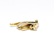 Lade das Bild in den Galerie-Viewer, Panther I Damen &amp; Herren Gold Anhänger I *Saphir blaue schwarze Augen* I 14 Karat 585K

