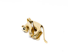 Lade das Bild in den Galerie-Viewer, Panther I Damen &amp; Herren Gold Anhänger I *Saphir blaue schwarze Augen* I 14 Karat 585K
