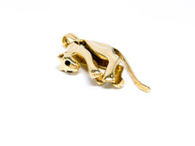 Lade das Bild in den Galerie-Viewer, Panther I Damen &amp; Herren Gold Anhänger I *Saphir blaue schwarze Augen* I 14 Karat 585K
