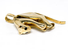Lade das Bild in den Galerie-Viewer, Panther I Damen &amp; Herren Gold Anhänger I *Saphir blaue schwarze Augen* I 14 Karat 585K
