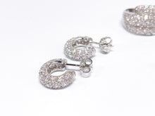 Lade das Bild in den Galerie-Viewer, Luxus Italy Weißgold Damen Schmuck Set Creolen Anhänger Ring 54 | 18 Karat 750K
