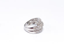 Lade das Bild in den Galerie-Viewer, Luxus Italy Weißgold Damen Schmuck Set Creolen Anhänger Ring 54 | 18 Karat 750K
