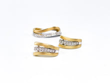 Lade das Bild in den Galerie-Viewer, Bicolor Schmuck-Set I Ohrringe Anhänger I Gold Weißgold I 14 Karat 585K I 0,24ct Diamanten I + Zertifikate
