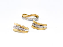 Lade das Bild in den Galerie-Viewer, Bicolor Schmuck-Set I Ohrringe Anhänger I Gold Weißgold I 14 Karat 585K I 0,24ct Diamanten I + Zertifikate
