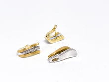 Lade das Bild in den Galerie-Viewer, Bicolor Schmuck-Set I Ohrringe Anhänger I Gold Weißgold I 14 Karat 585K I 0,24ct Diamanten I + Zertifikate
