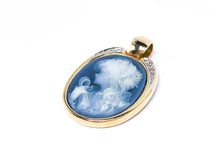 Lade das Bild in den Galerie-Viewer, Vintage Antik Schmuck | Achat Kamee | Diamanten | Gold Clip Anhänger | 0,10ct 14 Karat 585K
